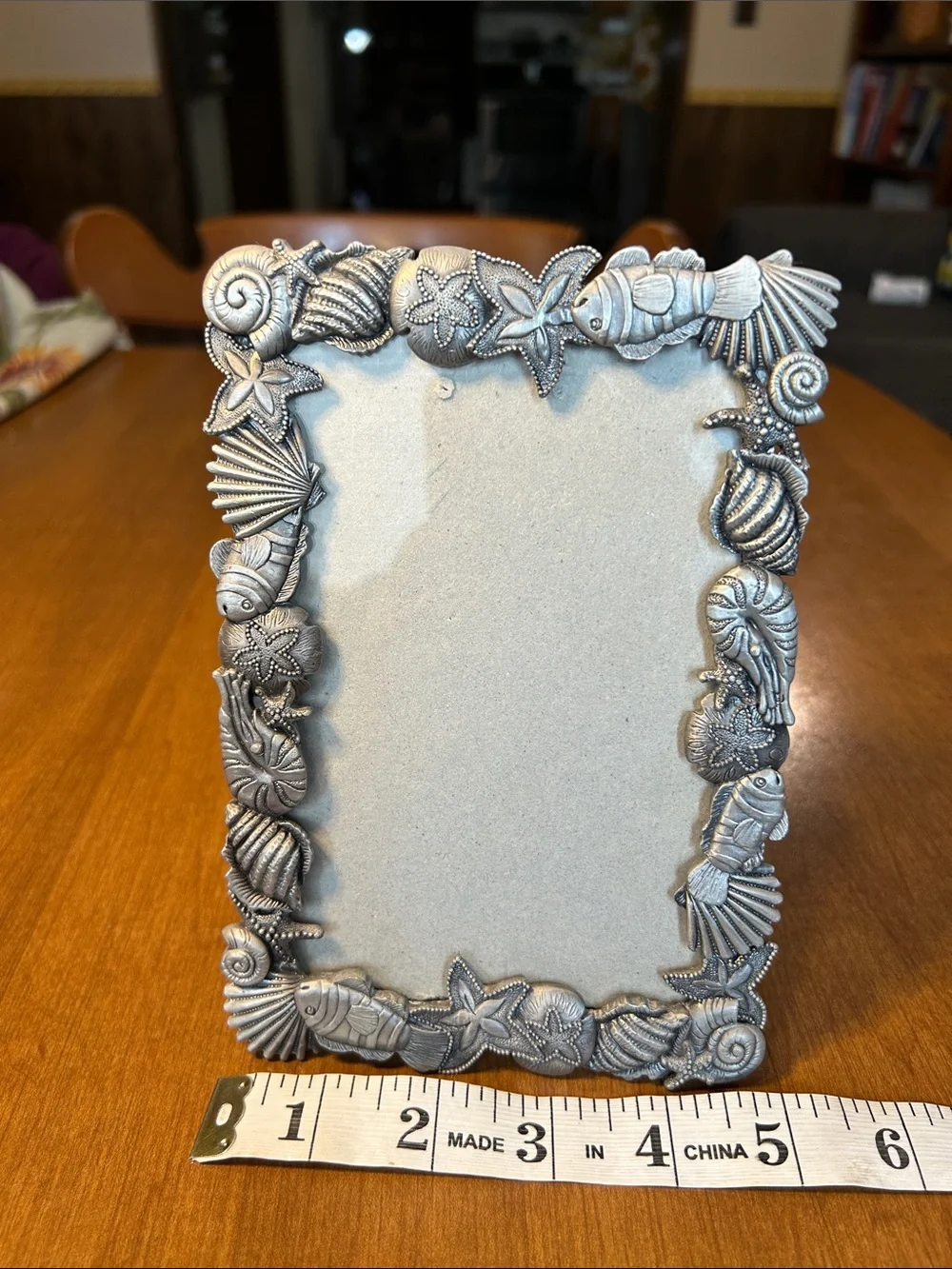 Coastal Seashell Decorative Photo Frame in Silver